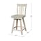International Concepts San Remo Counter Height Stool, Swivel, 24" Seat Height, Unfinished S-102SW - alternate 9